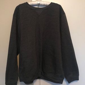 Karen Scott Sport Gray Fleece LS Crew Neck Top